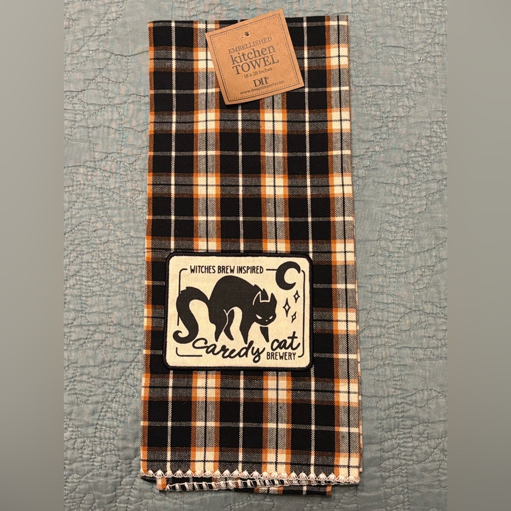 Kitchen Towel and Cat Decor Halloween